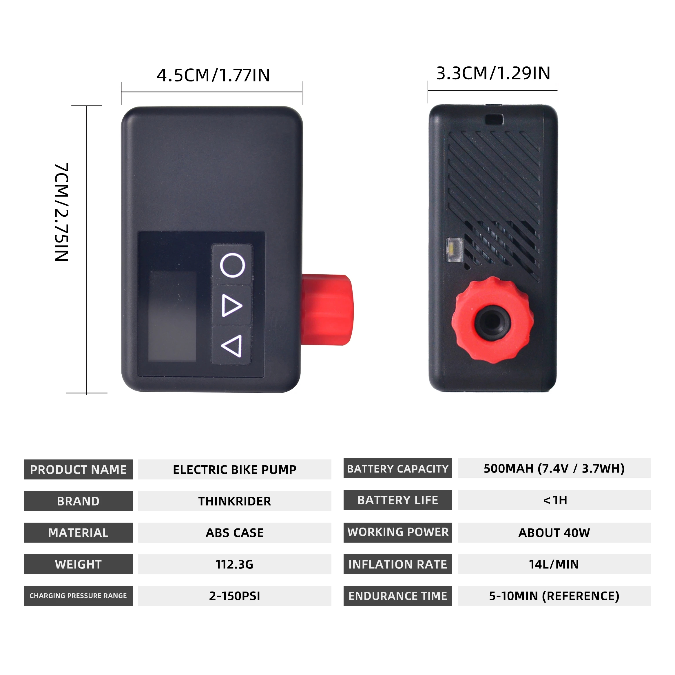 Portable Pocket Bike Electric Air Pump MINI Tire Inflator Digital Gauge Display For Bicycle bike pump