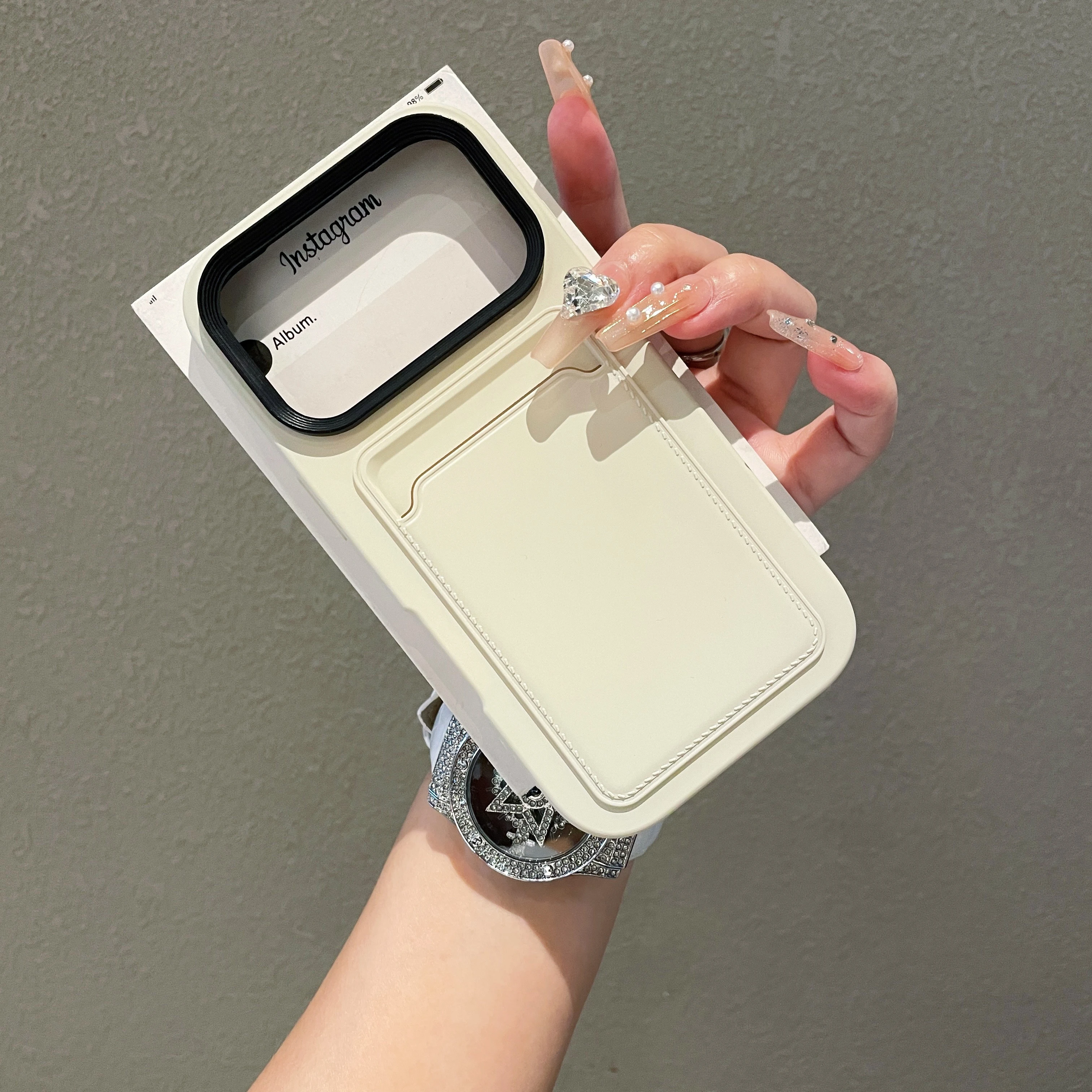Luxury Card Holder Slot Wallet Phone Case with Photo Pocket - Matte Shockproof Cover