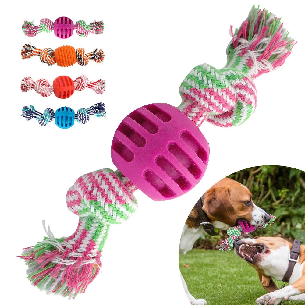 Bite Resistant Dog Rope Toy Pet Interactive Knot Design Dog Chew Rope