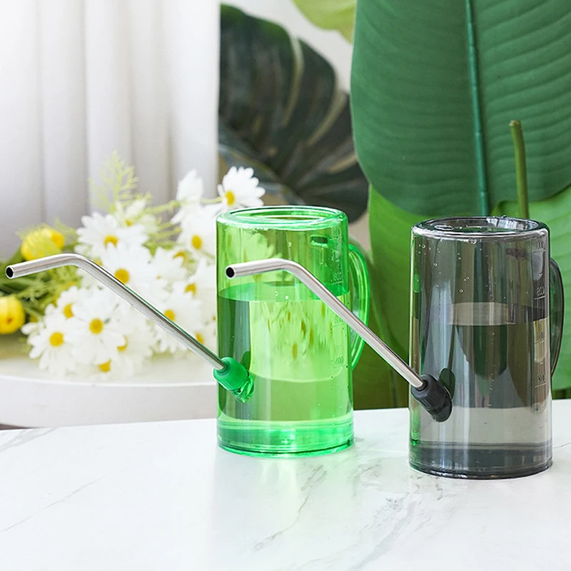 Watering Can Watering Pot Flower Watering Pot Gardening Watering Can Large Capacity Detachable Watering Kettle Household Stainless Steel Long Mouth Garden Lawn 1.5l Plastic