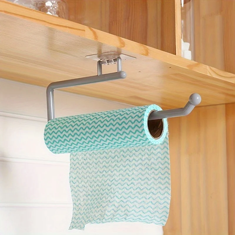 Kitchen multifunctional tissue rack hanging upside down bathroom non perforated cloth towel rack