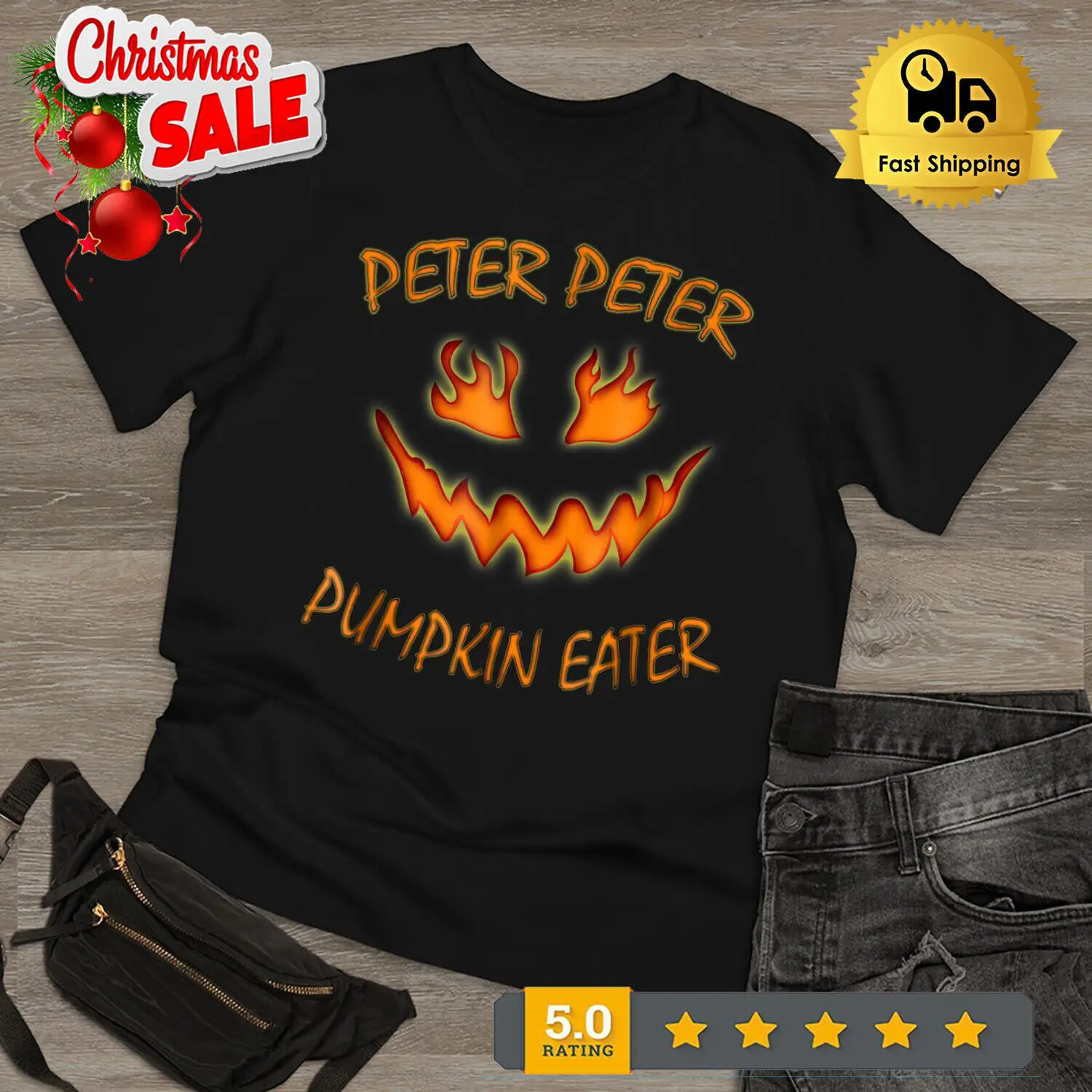 Peter Peter Pumpkin Eater Halloween Coppie Costume Vintage T Shirt Uomo Donna