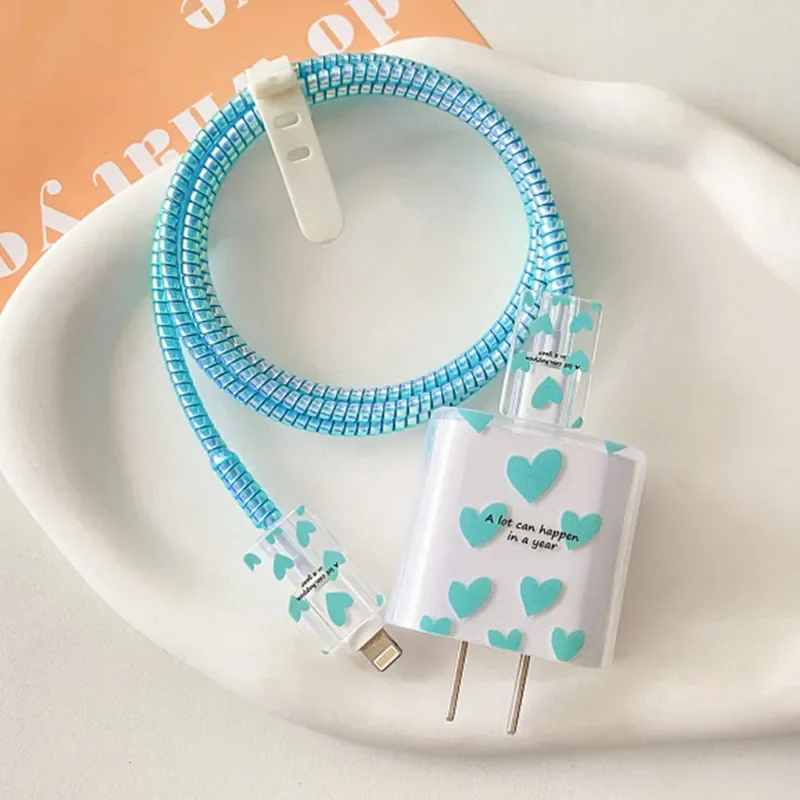 5pcs Charging Data Cable Protector For iPhone 18/20w Charger Protective Cover Winder Accessories