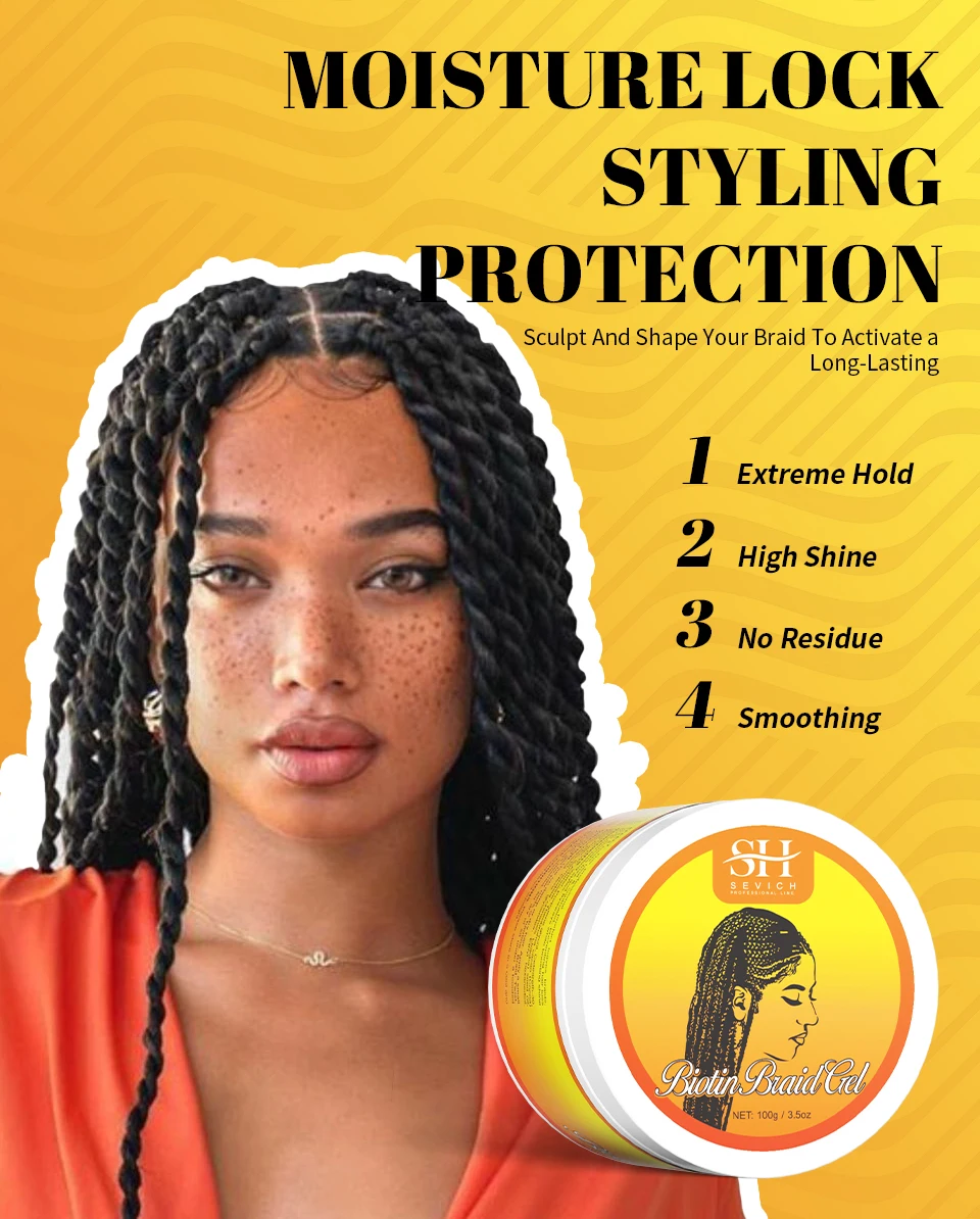 Traction Alopecia Braiding Gel 100g Biotin Cream Edge Control Anti
