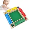 Shut The Box Board Game Wood 1-4 Players Shut The Box Dice Game Children's Parent-Child Board Game For Math Teaching 1