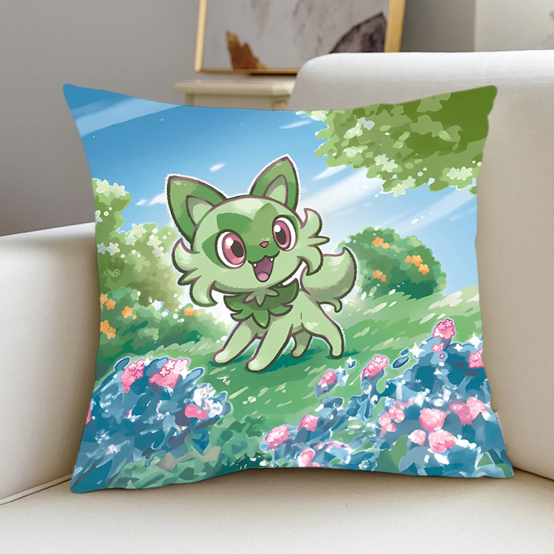

home decor Pillow Cover iving S-Sprigatito P-Pokémon room bedroomo office Dakimakura Throw Pillows Square Pillowcase Home Decor