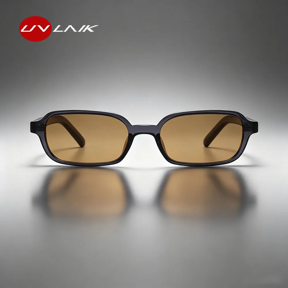 Chic Retro Rectangle UV400 Sunglasses - Unisex Fashionable Narrow Shades