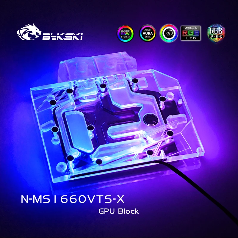 BYKSKI Water Cooling Block for MSI GeForce GTX 1660 VENTUS XS 6G OCV1 /5V 3PIN/12V 4PIN /RGB Light - AliExpress