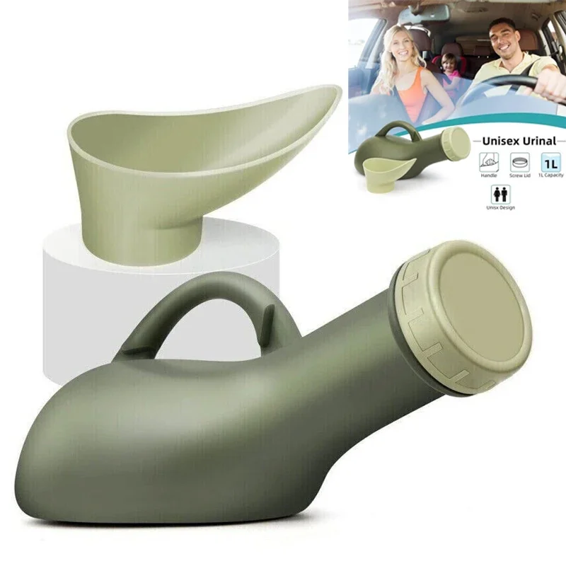 1000ML Unisex Urine Portable Bottle Plastic Urinal Pot with Lid Travel Camping Vehicle Mounted Emergency Urine Bottle Container