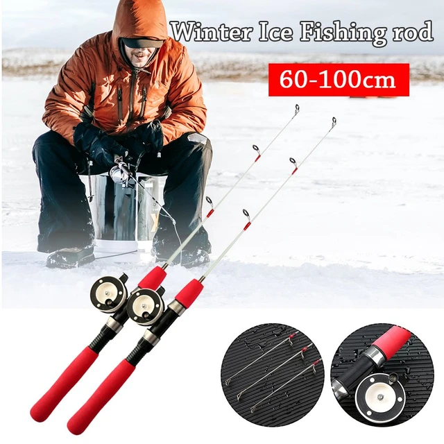 Double Tip Ice Fishing Winter Spinning Wheel Tackle Set Fishing