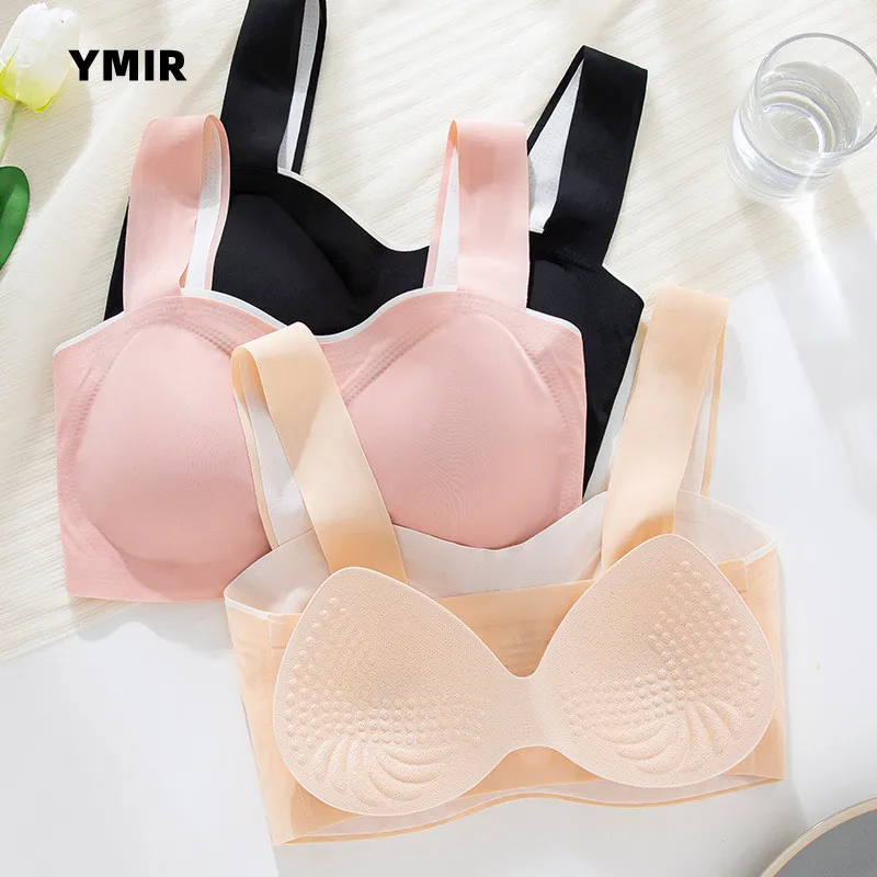 

Summer Bras For Women Big Breasts Small Underwear Pushup Padded Bra Wide Shoulder Straps Seamless Tube Top Girls Women Lingerie