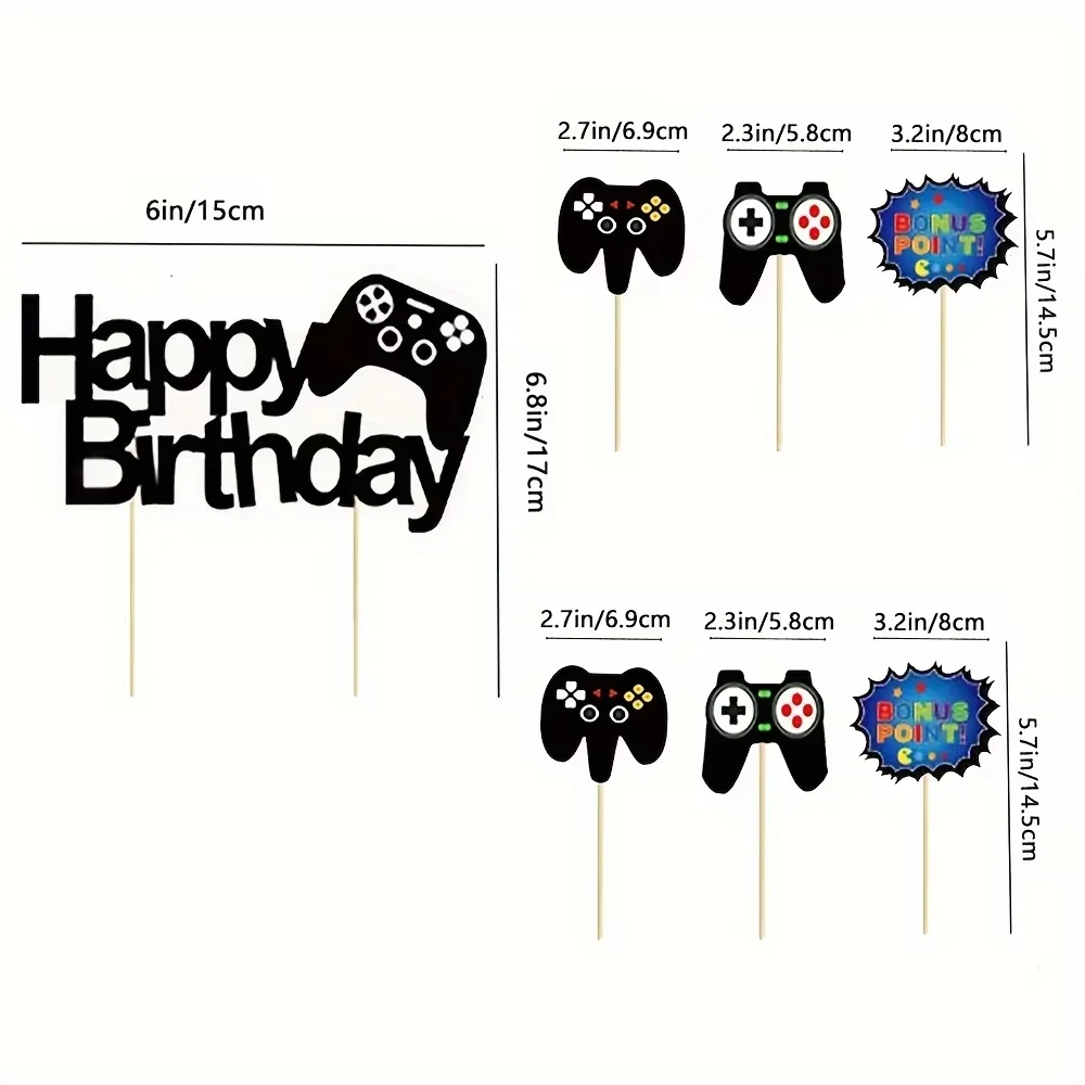 Set Festa Compleanno Miner Gamer - 7 Pezzi Per Tema Videogiochi, Bambini 5 Anni - Foto 3