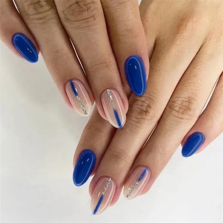 False Nails 24Pcs/Set Acrylic Long Ballet Press on Nail Tips Coffin Wearing Reusable Colorful Glossy Artificial