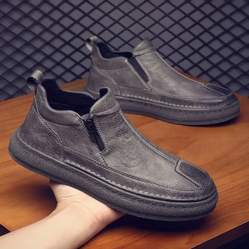 Breathable Vulcanize Shoes For Men New In Sneakers Man Summer Social Adults Korean Style Offer Cheap Clearance Comfortable Sale 3