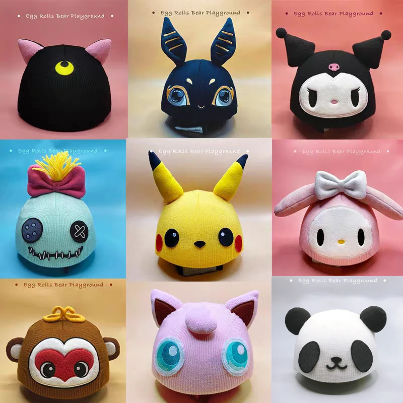 Cartoon Ski Helmet Cover Cap Funny Skiing Helmets Decorative Knit Cover Hat for Bicycle Ski Paraglider Sports for Kids & Adults
