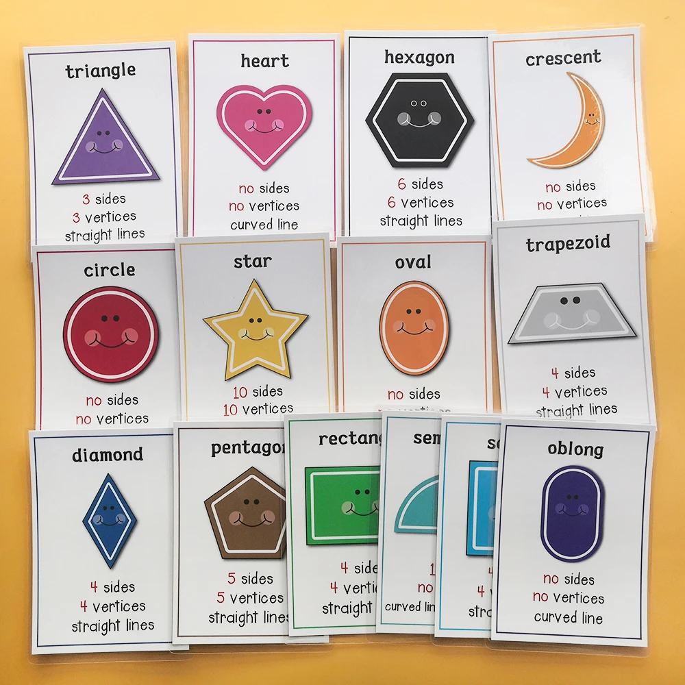14pcs Shape English Words Pocket Flash Card Early Start Educational Learn  Flashcards Kidstoys Homeschool Supplies Educational - Card Books -  AliExpress