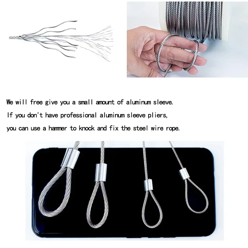 Standard 316 Stainless Steel Wire Rope Cable Diameter 0.6~4mm for Seawater