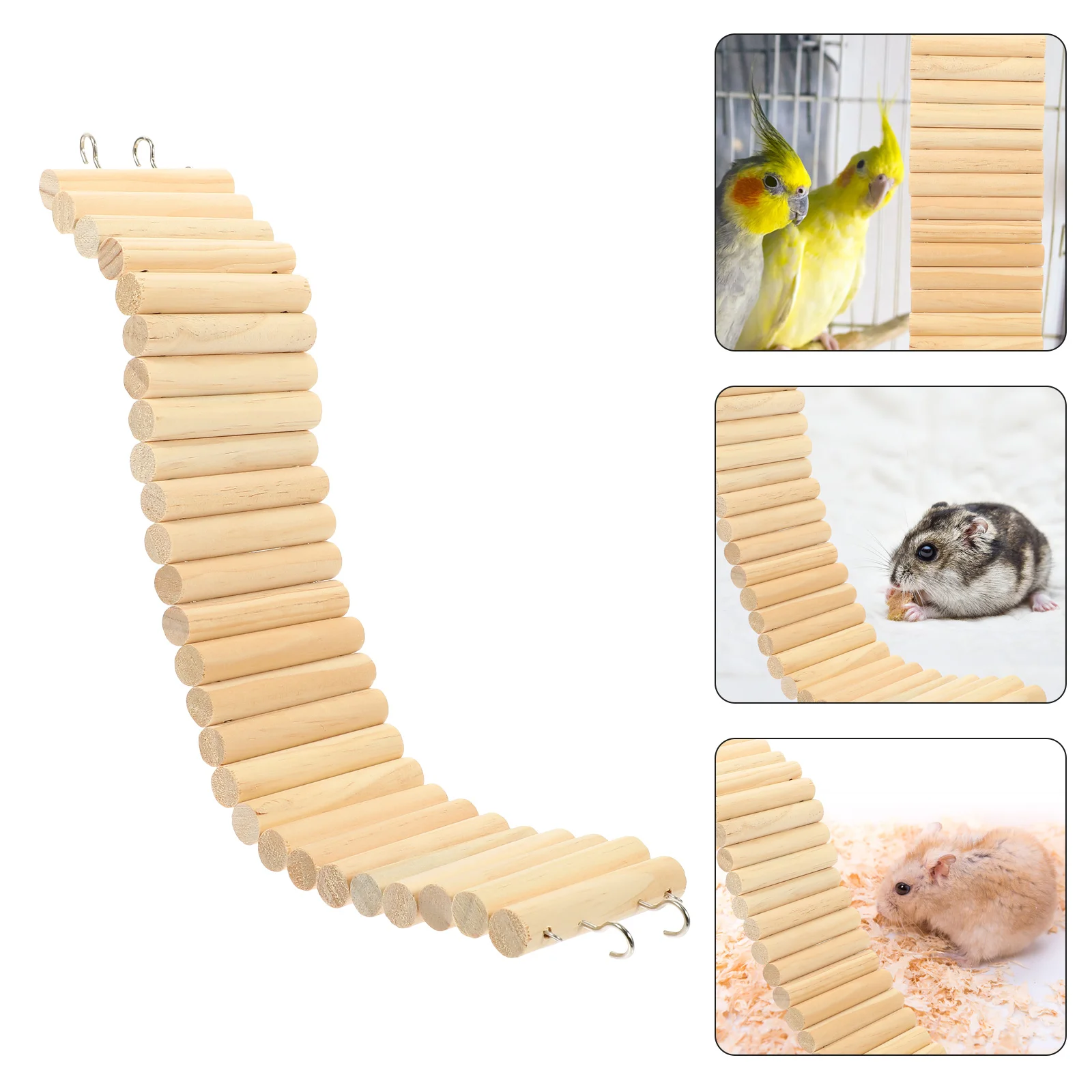 

Pet Hamster Ladder Toy Wooden Pet Cage Climbing Rat Ladder Hideout Toy Ornament for Guinea Pig Small Pet Cage Bird cages
