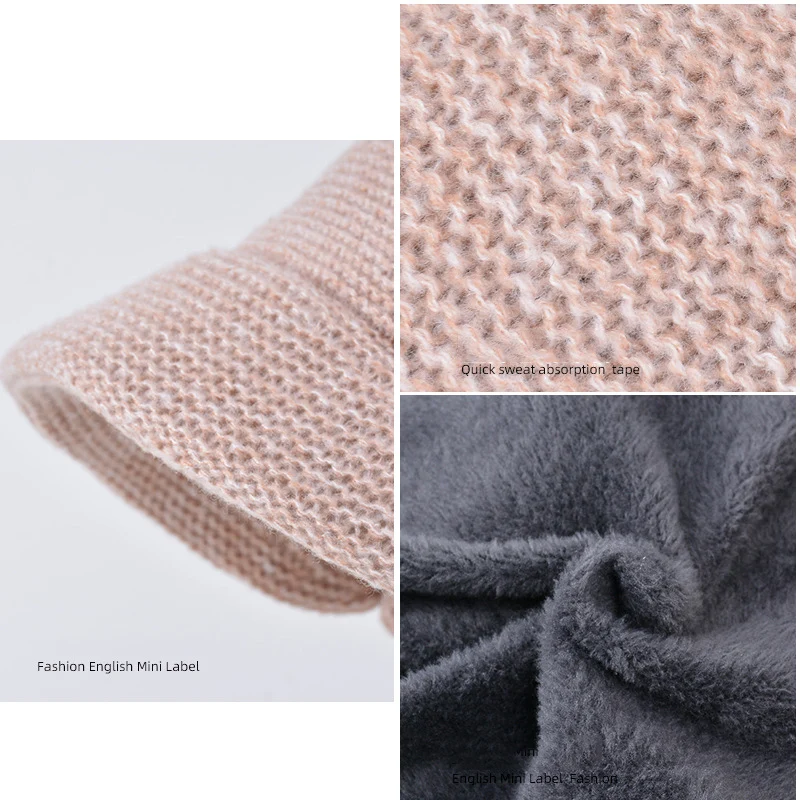 CHRLCK Berretto Cappelli Set Donne Caldo Lavorato a Maglia Skull Cap Scaldacollo Addensare Pelliccia Foderato Signora Inverno Cappello Maschera Sciarpa_voghion.com