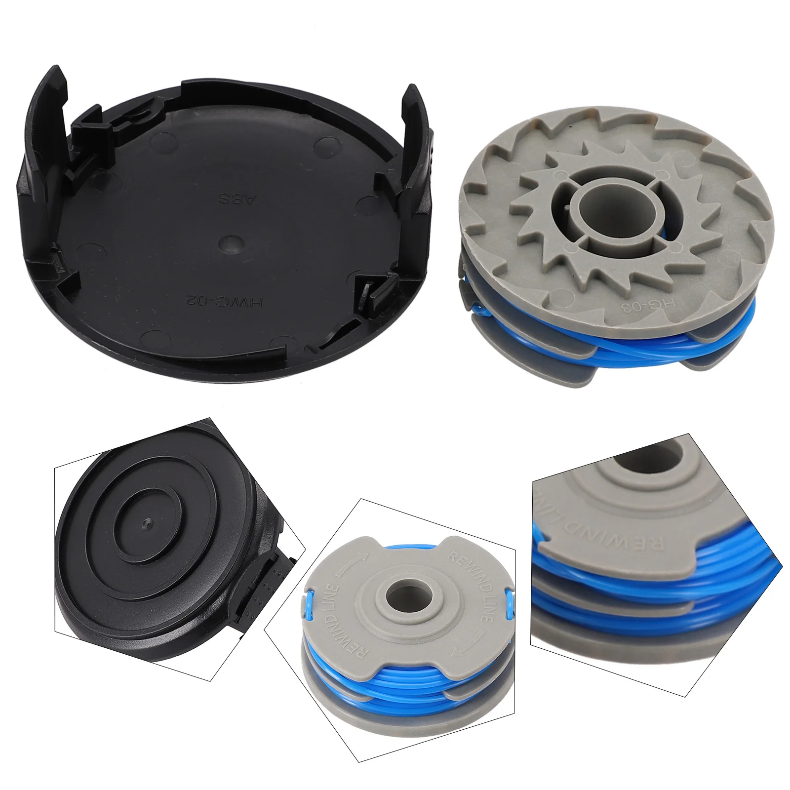 1pcs Spool Line & Cap WA0037 Lawn Trimmer Spool Cover Replacements For WORX Series Trimmer Accessories Garden Tool Parts