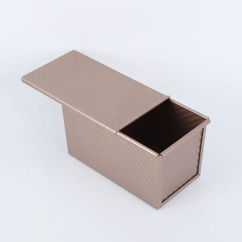 Bread Mold 1Pcs Rectangle Loaf Pan with Cover Bread Baking Mould Cake Toast Non-Stick Toast Box with Lid Aluminized Steel Bread Mould