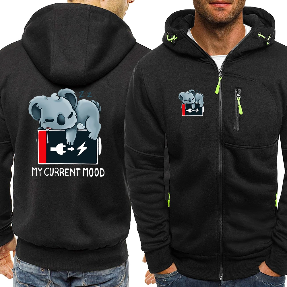 

Baby Elephant That Needs Charging Mens Hoodies Pocket Loose Zip Up Sweatshirt Autumn Fleece Coat Hoody Fashion Fleece Clothing