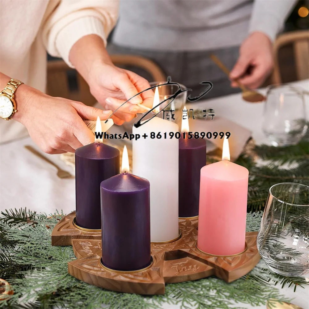 Custom Logo OEM \u0026 ODM Advent Wreath Wooden Candle Holder Christmas  Decorative Metal Candle Holders - AliExpress, image size:1000x1000
