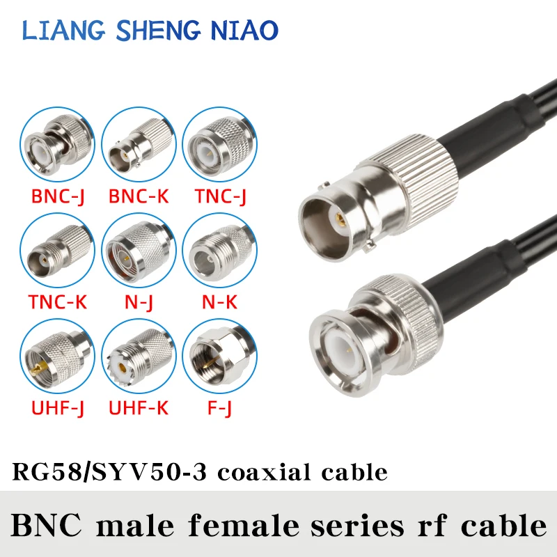 

BNC to UHF PL259 Male Plug & SO239 Female Jack to BNC Male Connector crimp RG58 cable Wire Terminal RF jumper pigtail 0.3m~30m