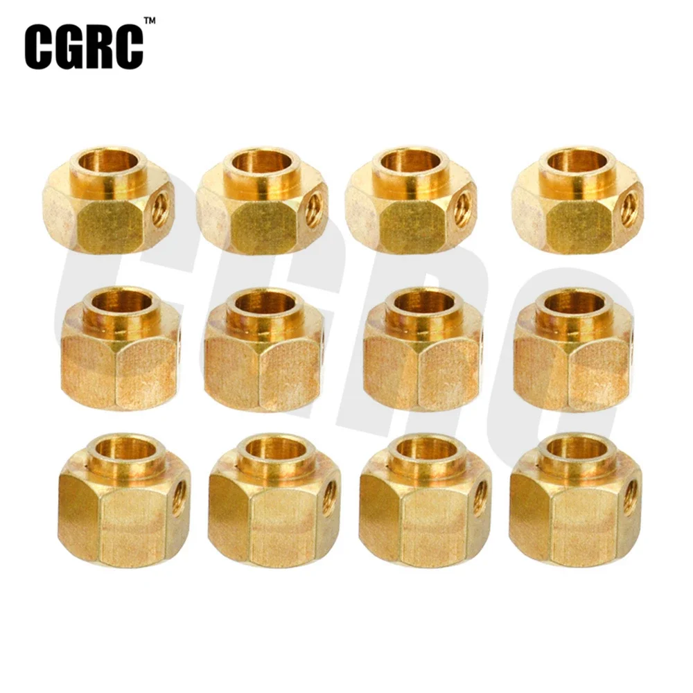 

4pcs Brass Axle Widen 12mm Hexagon Wheel Adapter 6mm/8mm/9mm For 1/10 RC Crawler Car TRX4 T4 RC Car Upgrade Parts