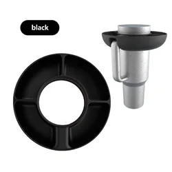 Silicone Reusable Snack Bowl with 4 Compartments - Food-Grade Lightweight Tray (Black)