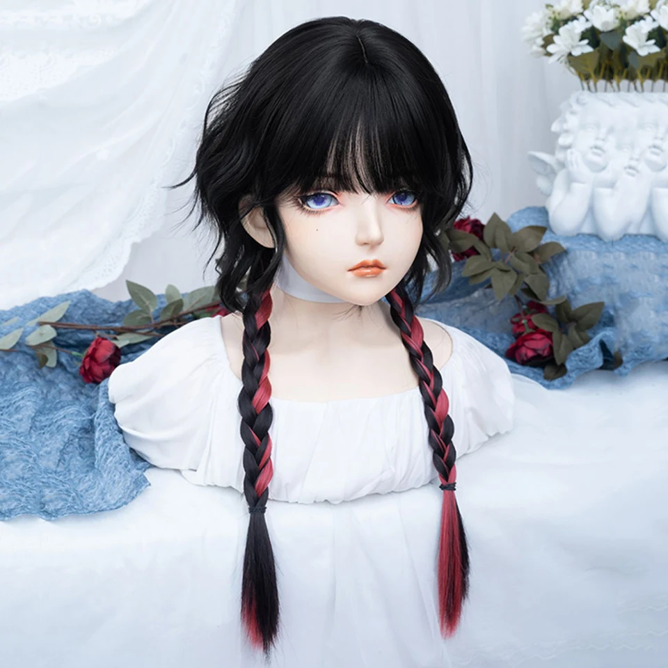 Synthetic Long Curly Wave Pink Purple Wig for Women