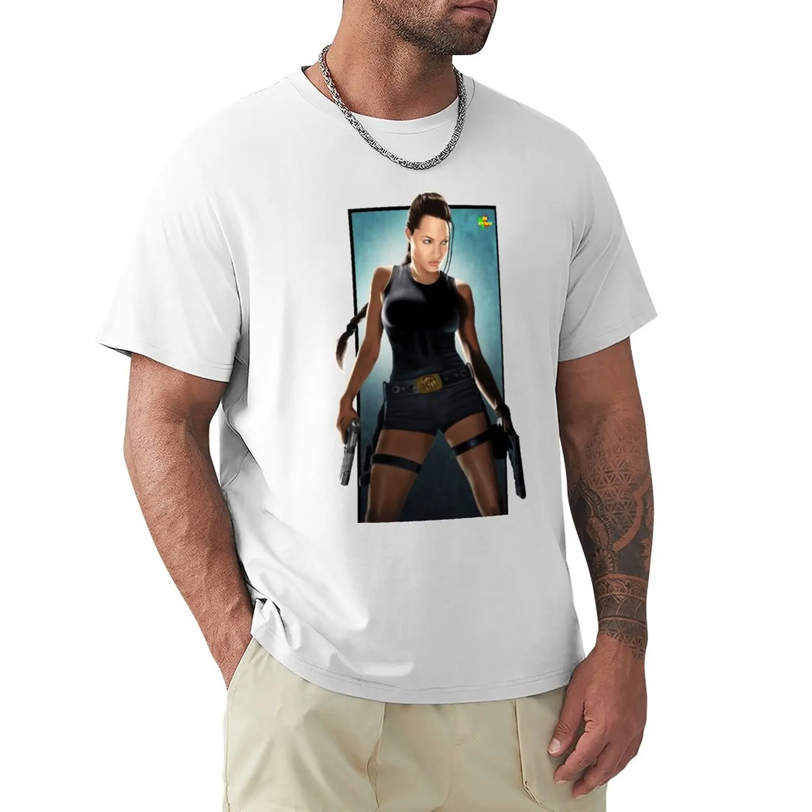 Tomb Raider Angelina Jolie Gifts Movie Fan T-Shirt Plain Coreano Fashion Mens T Shirt Graphic