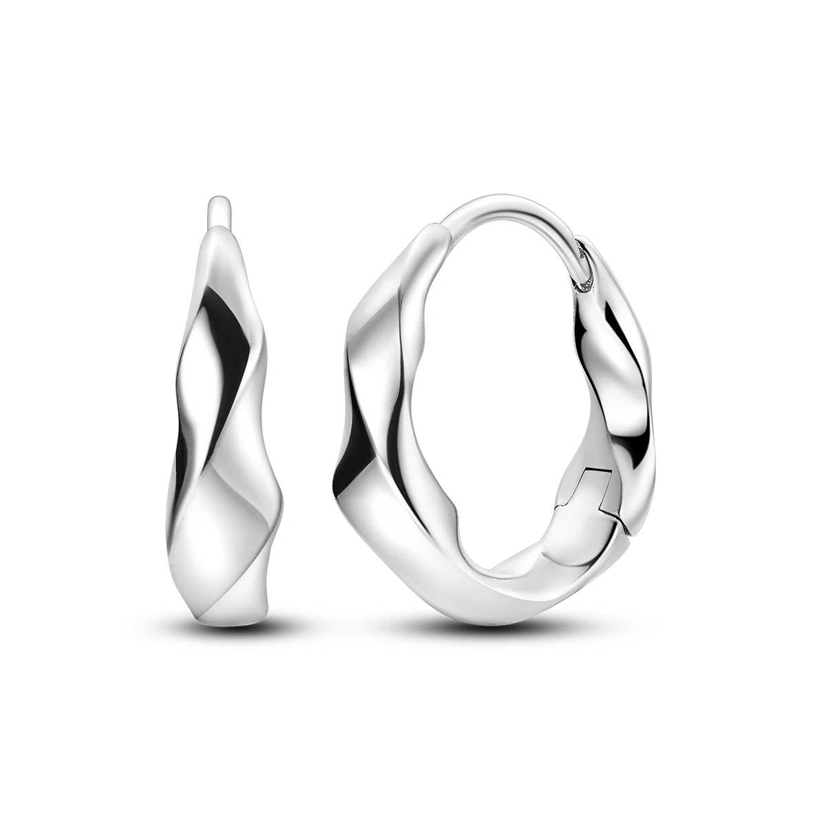Original 925 Sterling Silber Minimalistische Flüssige Geometrische Ohrringe für Frauen Kristall-Creolen Modeschmuck Party-Geschenk – Detail 11