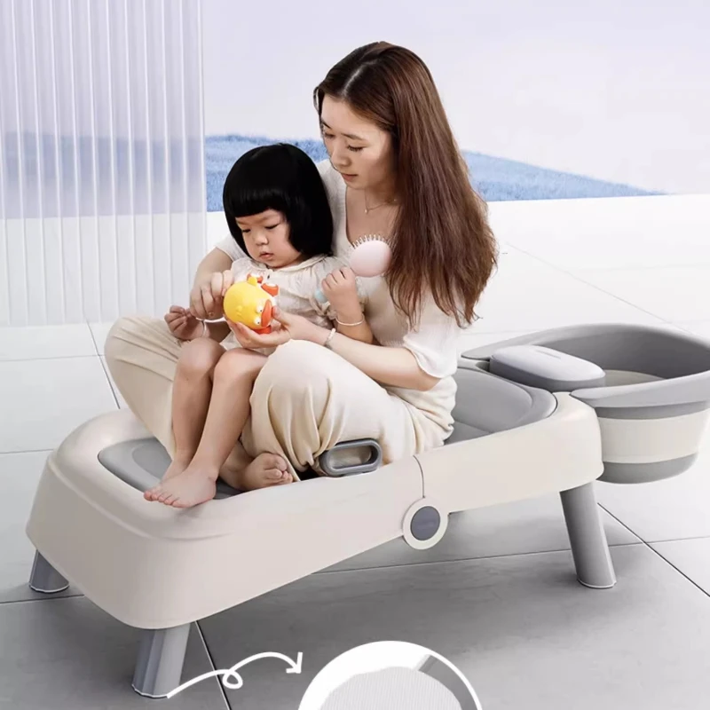 Foldable Shampoo Chair Reclining Wash Hair Bed for Kids Adults Pregnant Women Home Large Size Comfortable Hair Washing Tool