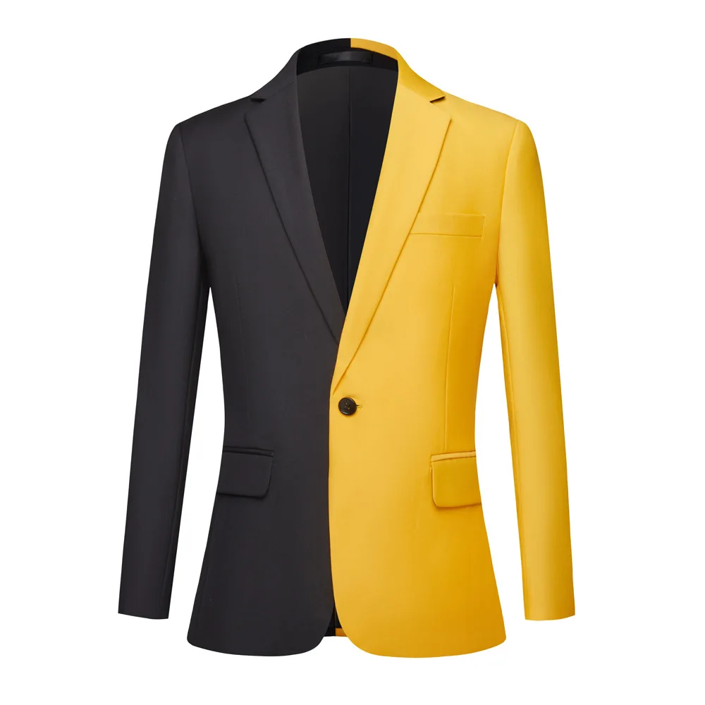Fashion Elegant Men&lsquo;s Suit Business Black &White Contrast Color Suit / Male Slim Stage Party 2 Pcs Blazers Jacket Pants Sets