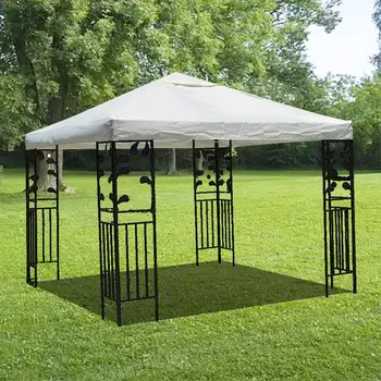 3X3M Copertura superiore per baldacchino Sostituzione Tenda a quattro angoli Panno Pieghevole Protezione UV Pavimentazione per patio Sostituisci la copertura superiore del baldacchino per gazebo 1