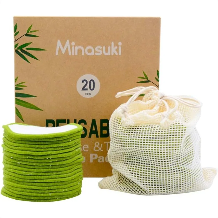 20 Pack Bamboo Reusable Makeup Remover Pads
