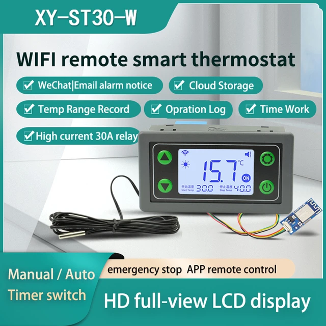 Wifi Remote Temperature Digital Thermostat K-type Thermocouple Temperature  Controller -40~110°c With High Low Temperature Alarm - Temperature  Controller - AliExpress