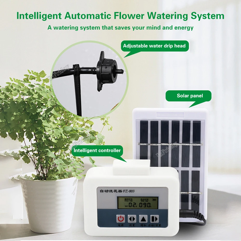 

Garden Dripper Potted Drip Sprinkling Automatic Water Pump Timer Irrigation System Solar Energy Watering Device Intelligent