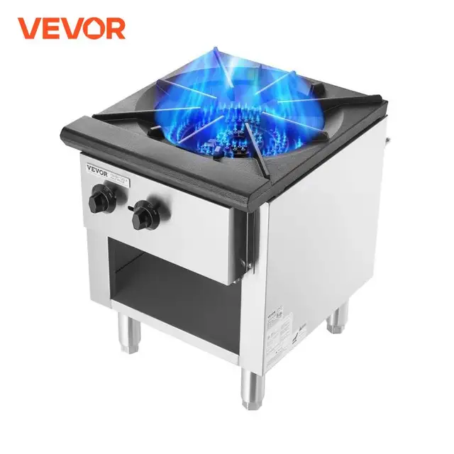 VEVOR 28000BTU 90000BTU Commercial Gas Stove with Cabinet Propane and Natural Gas Countertop Cooking Stove for Restaurant Buffet