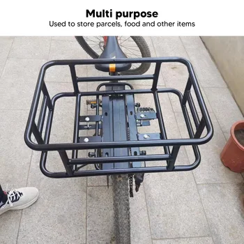 Cestino per bici Cestino per bicicletta posteriore posteriore, Cestino per bici in metallo rimovibile posteriore, Cestino posteriore per bicicletta resistente per la maggior parte delle bici