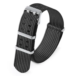 Premium Nylon Sports Watch Strap - Soft, Durable, Universal Fit - 22mm (Black)