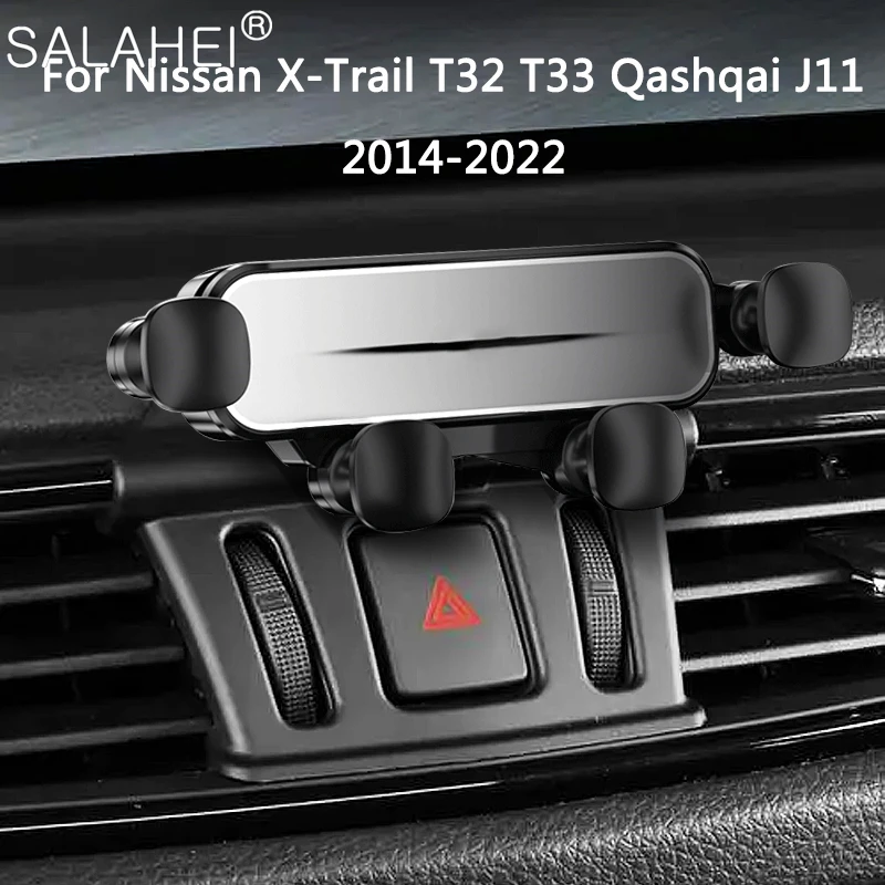 Car Mobile Phone Holder For Nissan Qashqai J11-X-Trail T33 + T32 2014- Air Vent GPS Gravity Navigation Bracket