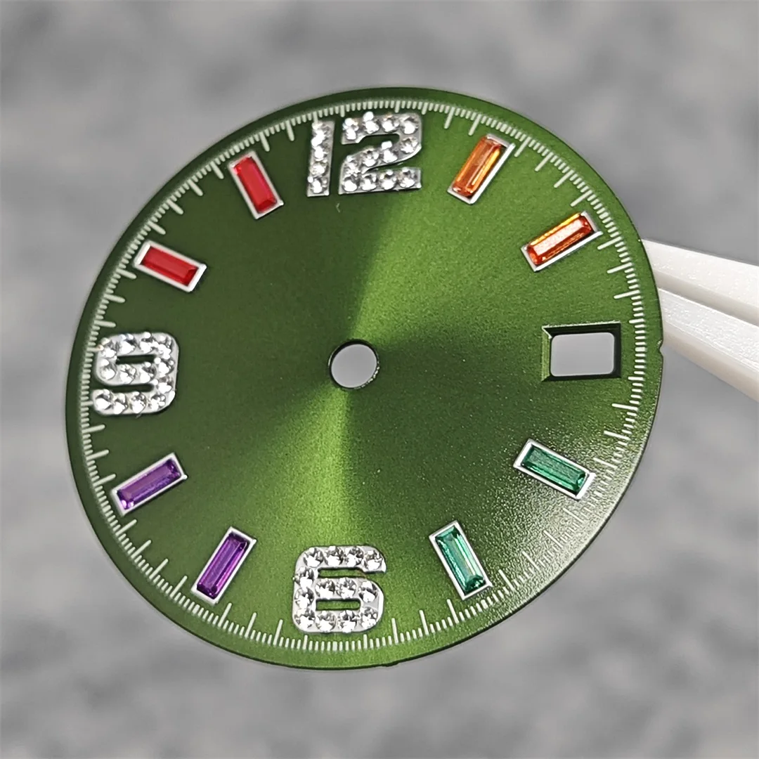 28.5mm Watch Parts Watch Dial Sun Pattern Rainbow Scale Faces Modification Accessories for NH35/NH36/4R/7S Movement