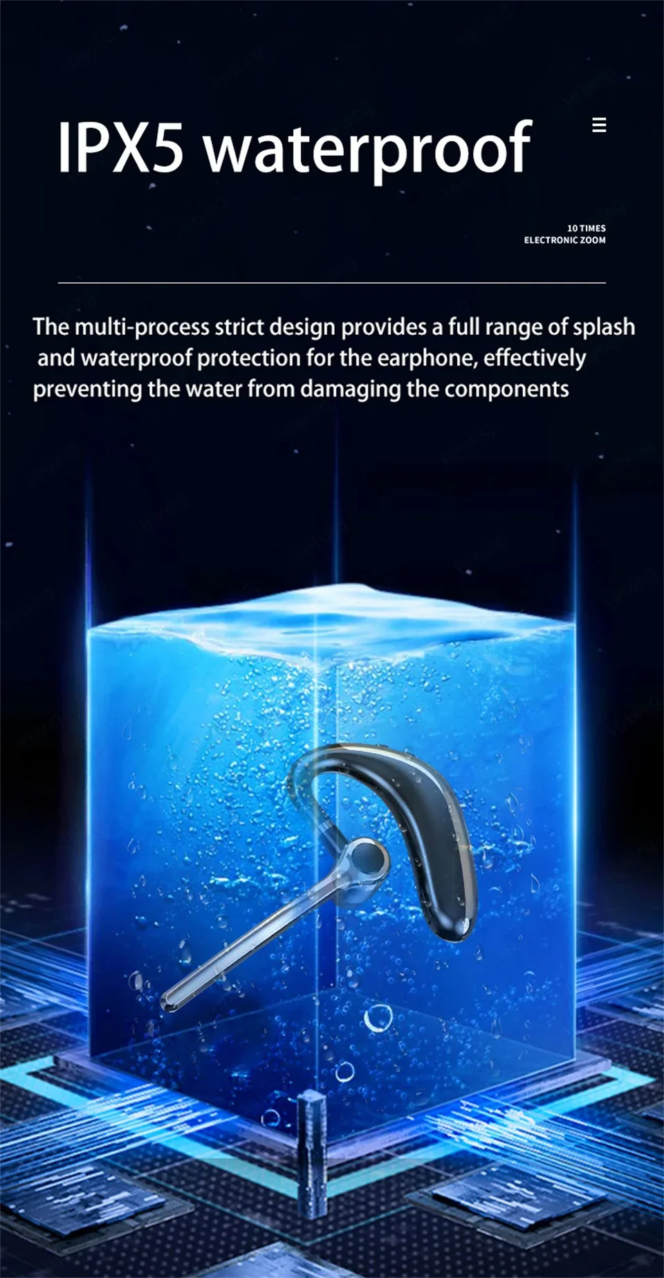 Wireless Headphones Single Ear Bluetooth Earphone With Microphon Noise Cancelling Talking Headset Busines Auriculares Driving