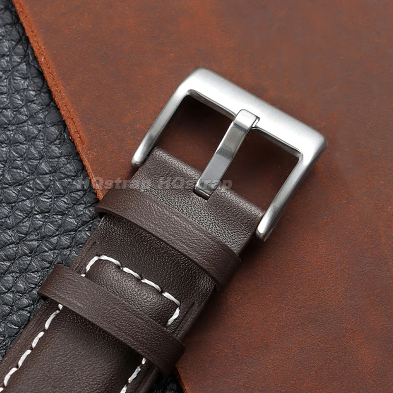 Premium Genuine Leather Quick Release Watch Band - Comfortable Stitching Cowhide Strap
