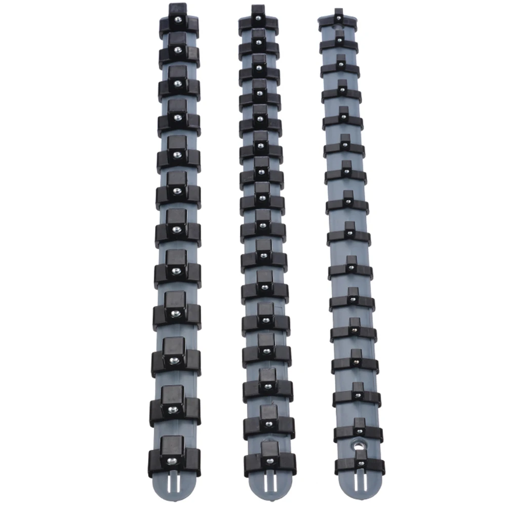 New 3Pcs Socket Organizer Tray 340 Mm Socket Holder 1/4" 3/8" 1/2" Socket Wrench Organizer Socket Rail Drive Holder Hand Tools 5