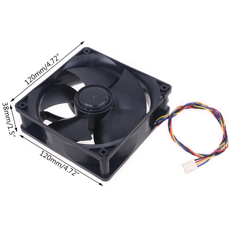 Cooling Fan 6000RPM 120mm 12cm PWM High Speed CFM for DC 12V 1.65A 4 wire 4-Pin Dual Ball Beari