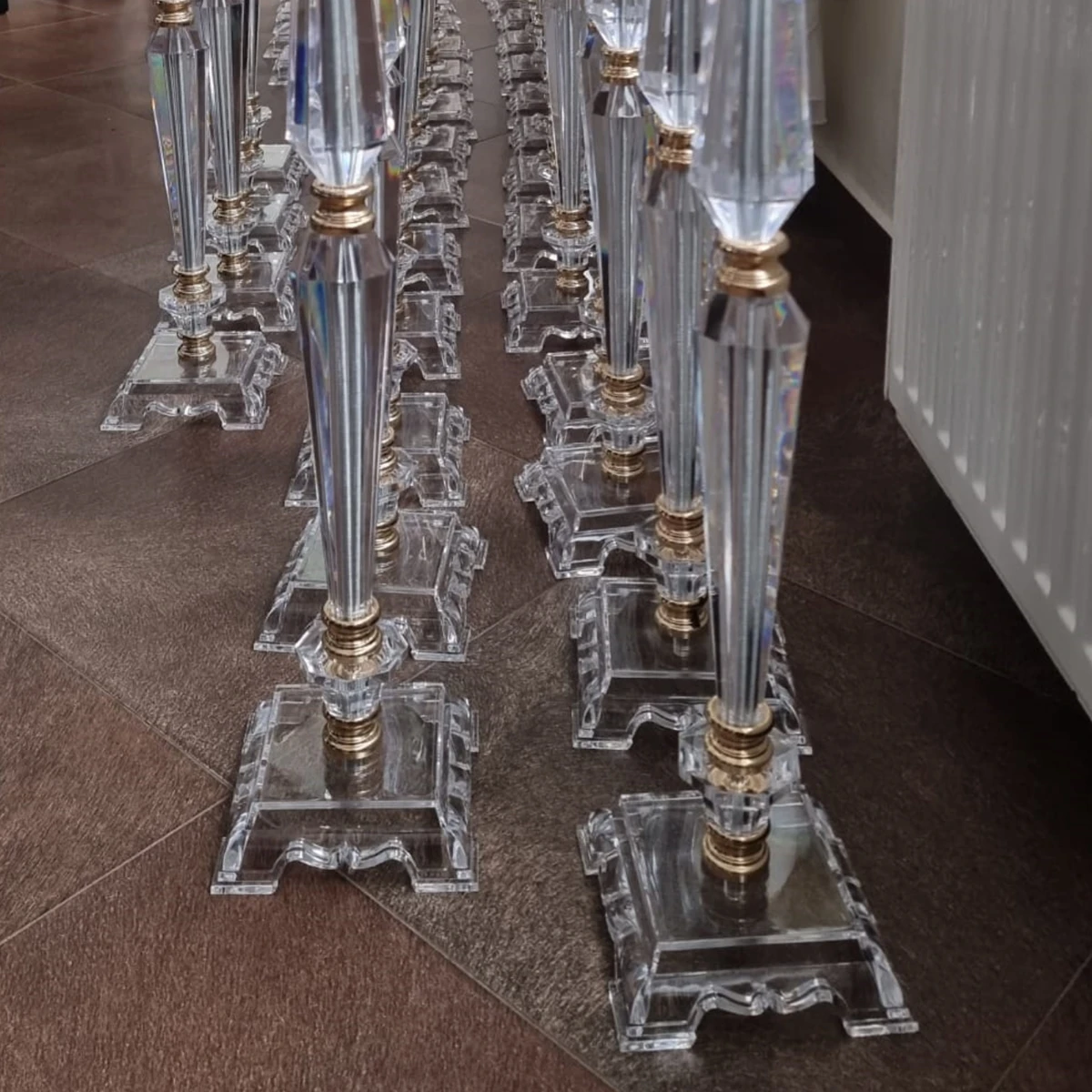 10 Pcs H 70 80 90 100cm Flower Stand Arrangement Table Centerpiece Metal acrylic Plating Weddings Geometric Centerpiece Stand