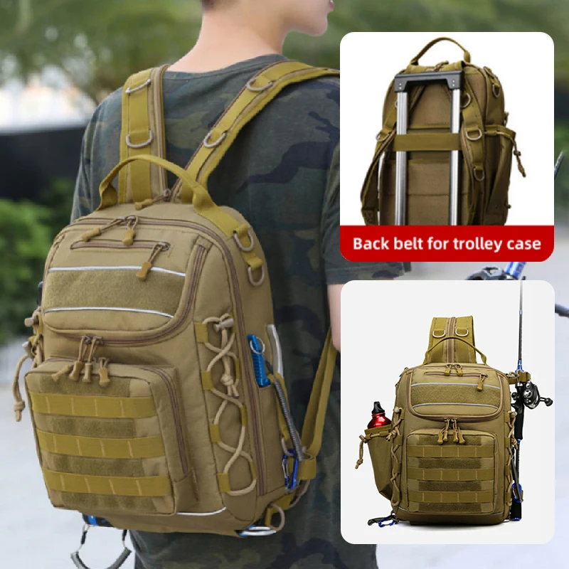 Fishing Lure Bag Men Single Shoulder Backpack Outdoor Tactical Sports Camo Travel Mountaineering Small Travel Climbing Backpacks